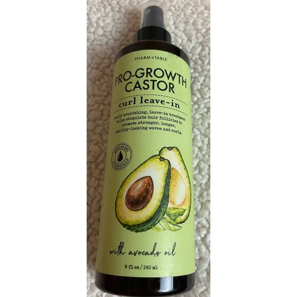 2-Pack PHARM TO TABLE ~ PRO-GROWTH CASTOR CURL LEAVE-IN WITH AVOCADO OIL 8 fl oz - Picture 5 of 5